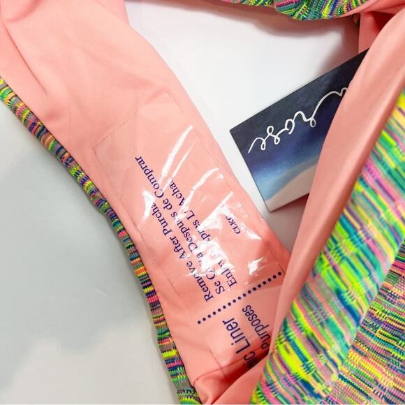 ISABELLA ROSE MAUI HIGH WAIST CUT OUT BACK BIKINI MULTICOLOR SWIM BOTTOM SMALL - Picture 4 of 9